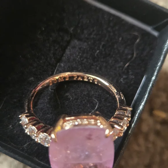 Lab Created Purple Kunzite Fuzed With GENUINE QUARTZ Rose Gold Plating - Picture 2 of 5